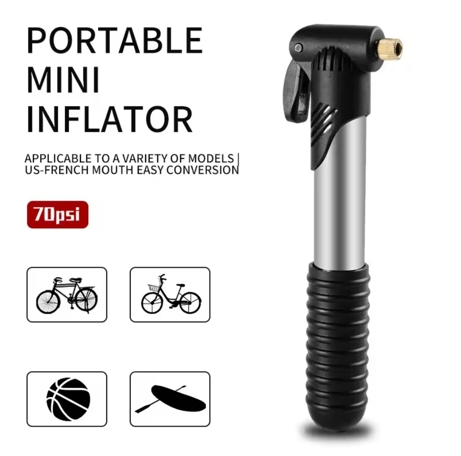 Mini Luftpumpe 70PSI Fahrradpumpe Kompakt Presta und Schrader Ventile Handpumpe