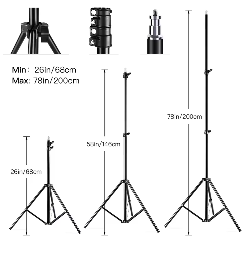 LED Softbox Studiolicht mit Stativ Selfie Lampe Dimmbar Temperatur Einstellbar