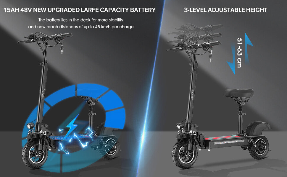 E-Scooter Elektroroller Faltbar Offroad Elektro Roller 10 Zoll iScooter iX5 45km
