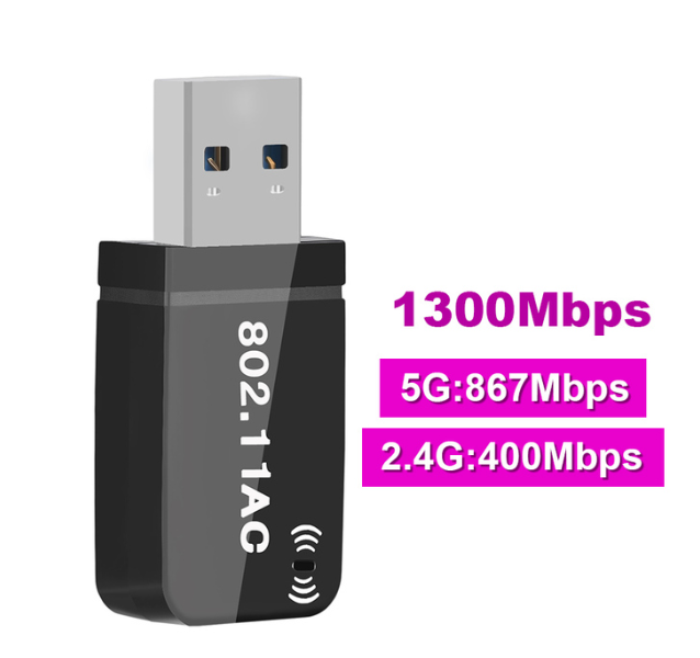 AC 1300Mbps Mini WLAN Stick Dual Band 2.4GHz / 5GHz Dongle USB 3.0 WiFi Adapter