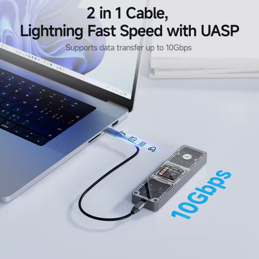 M.2 SSD Gehäuse 10 Gbit/s SATA USB-C 3.2 Externes SSD Gehäuse Case 2280 2230
