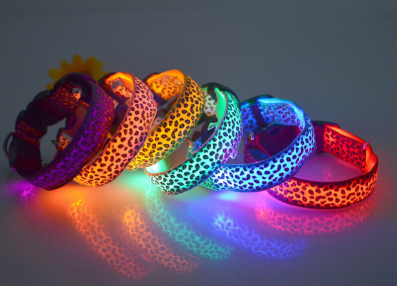 Hundehalsband 5 Größen S-M-L-XL LED Leuchthalsband für Hunde 8 Farben Halsband