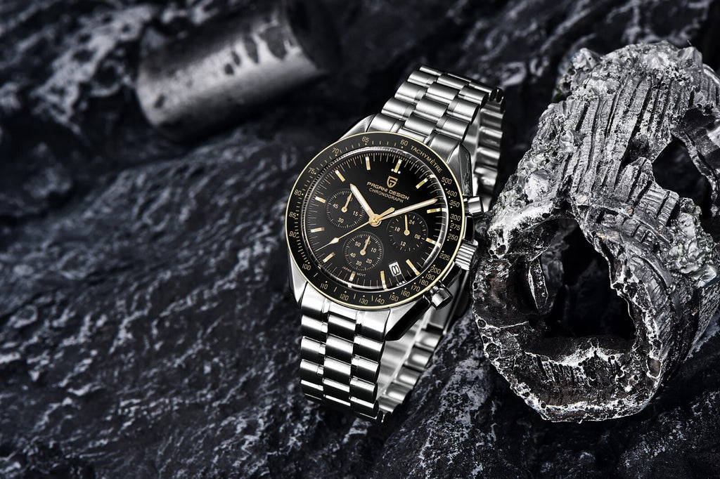Pagani Desgin PD-1701 Moonwatch Herren Uhr Saphirglas Seiko VK63 Chronometer