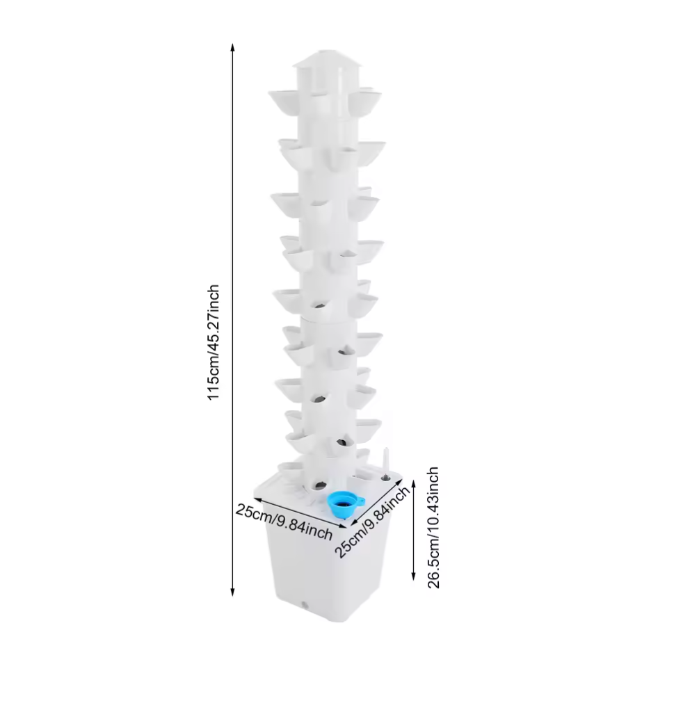 Hydroponik Turm Vertikaler Turm Hydrokultur bodenfreies Pflanzsystem 45 Löcher