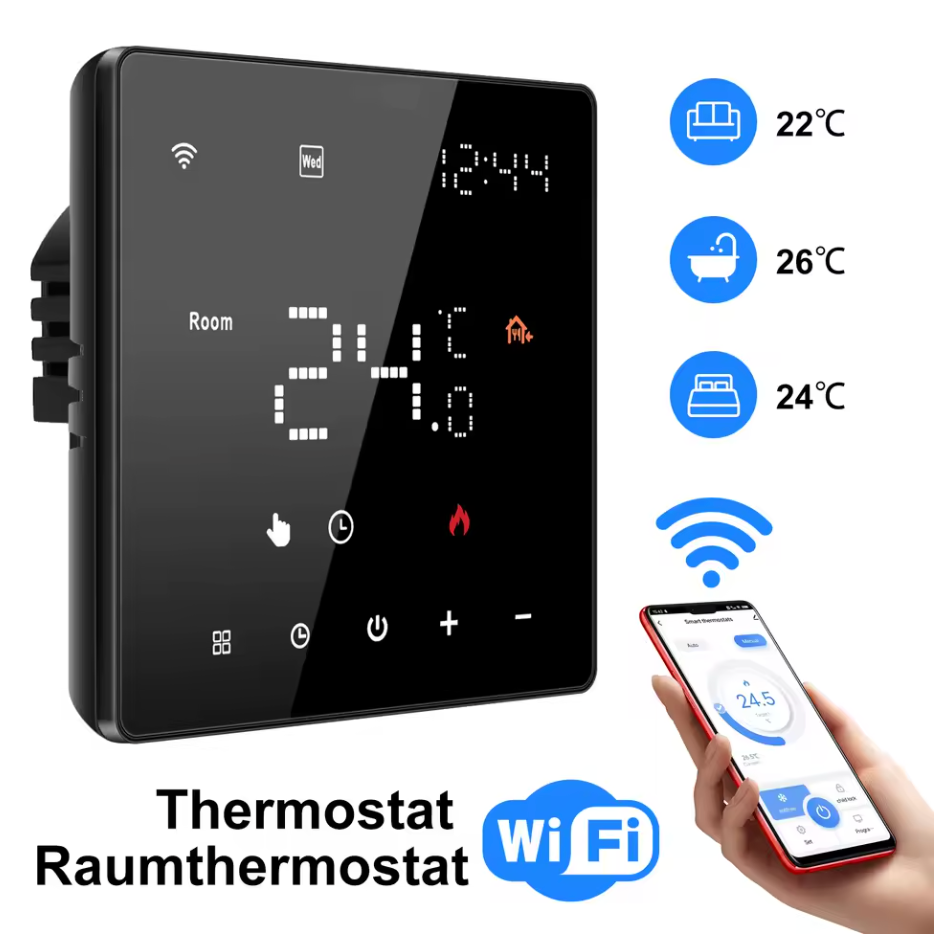Wandthermostat Fußbodenheizung smart Wifi digital Raumtemperatur Raumthermostat
