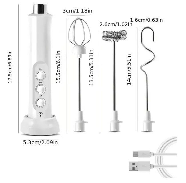 Milchaufschäumer elektrisch Aufschäumer 3-in-1  kabellos USB Aufladung