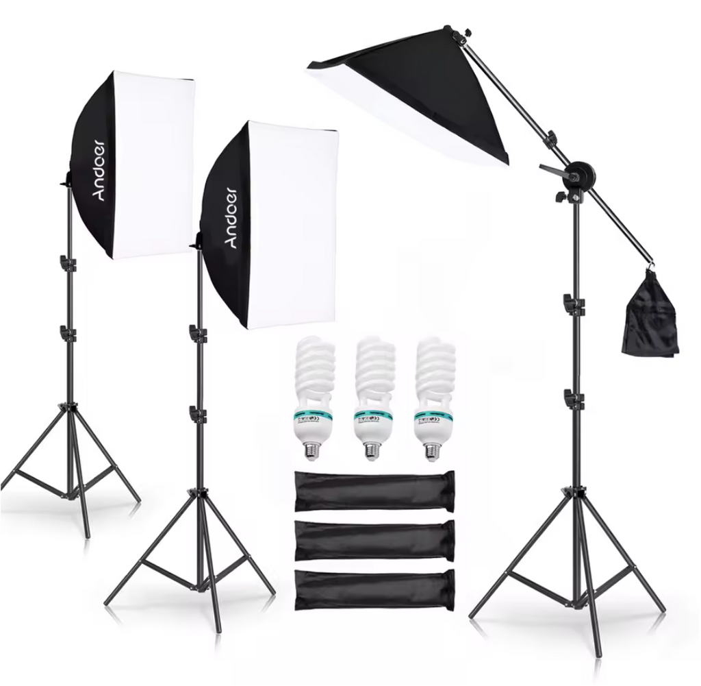 LED Softbox Studiolicht mit Stativ Selfie Lampe Kaltweiß Neutral