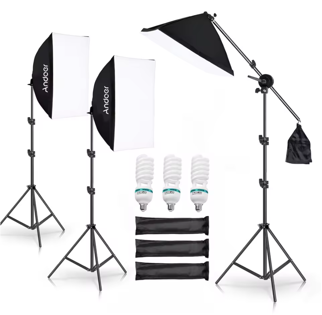 LED Softbox Studiolicht mit Stativ Selfie Lampe Kaltweiß Neutral