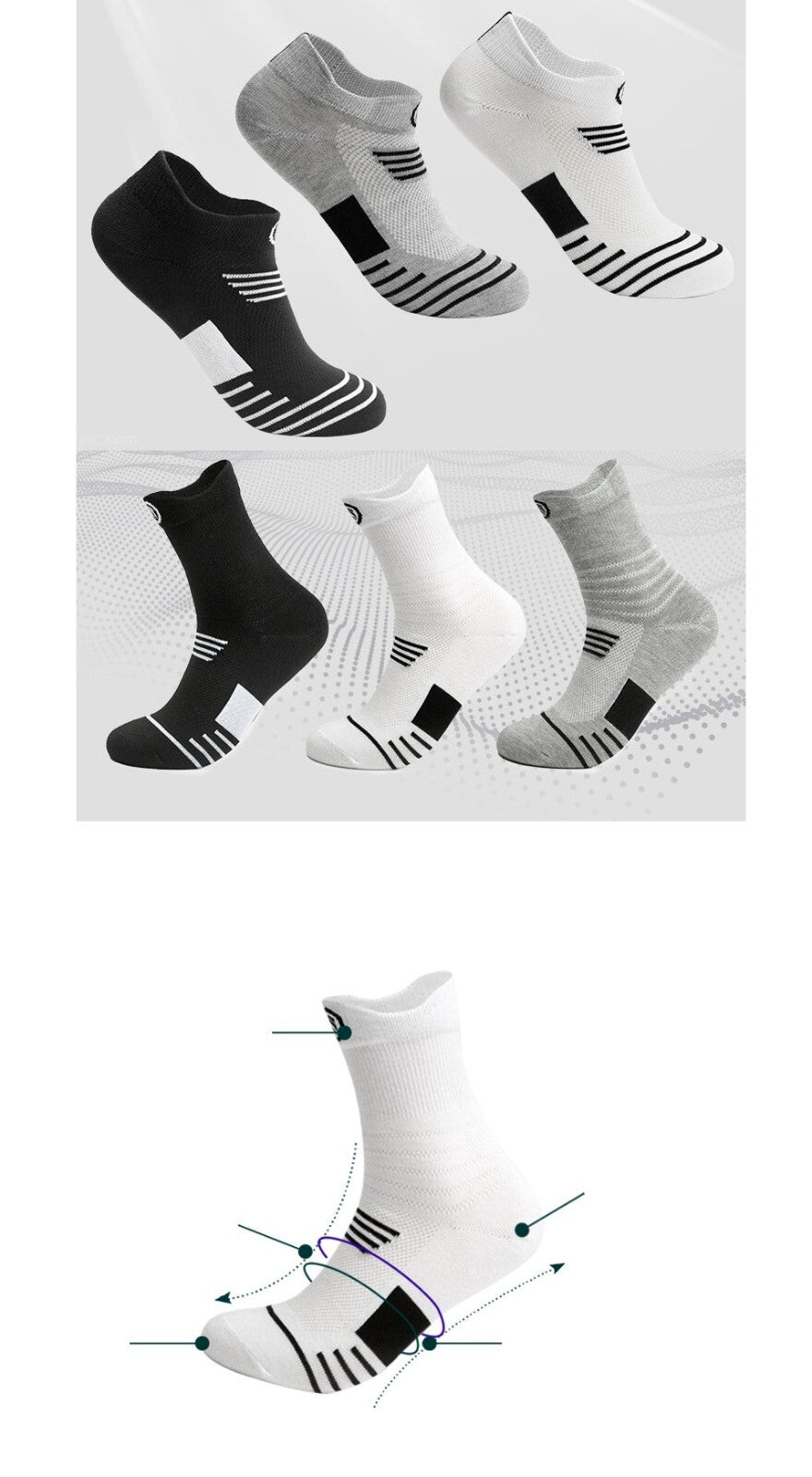 Socken Radfahren Rennrad Sport Socken Männer Frauen Gr. 36-45 Weiß Grau Schwarz