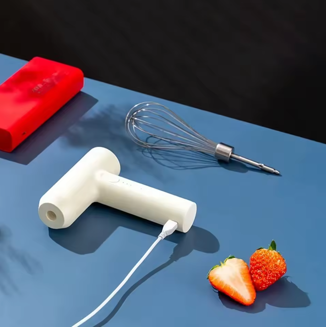 Elektrischer Mixer Schneebesen Handmixer Rührgerät Milchaufschäumer