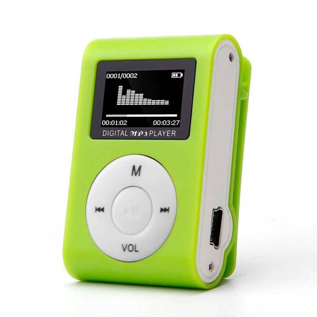 Mini Mp3 Player Display Clip Aluminium LCD Micro SD bis 32GB
