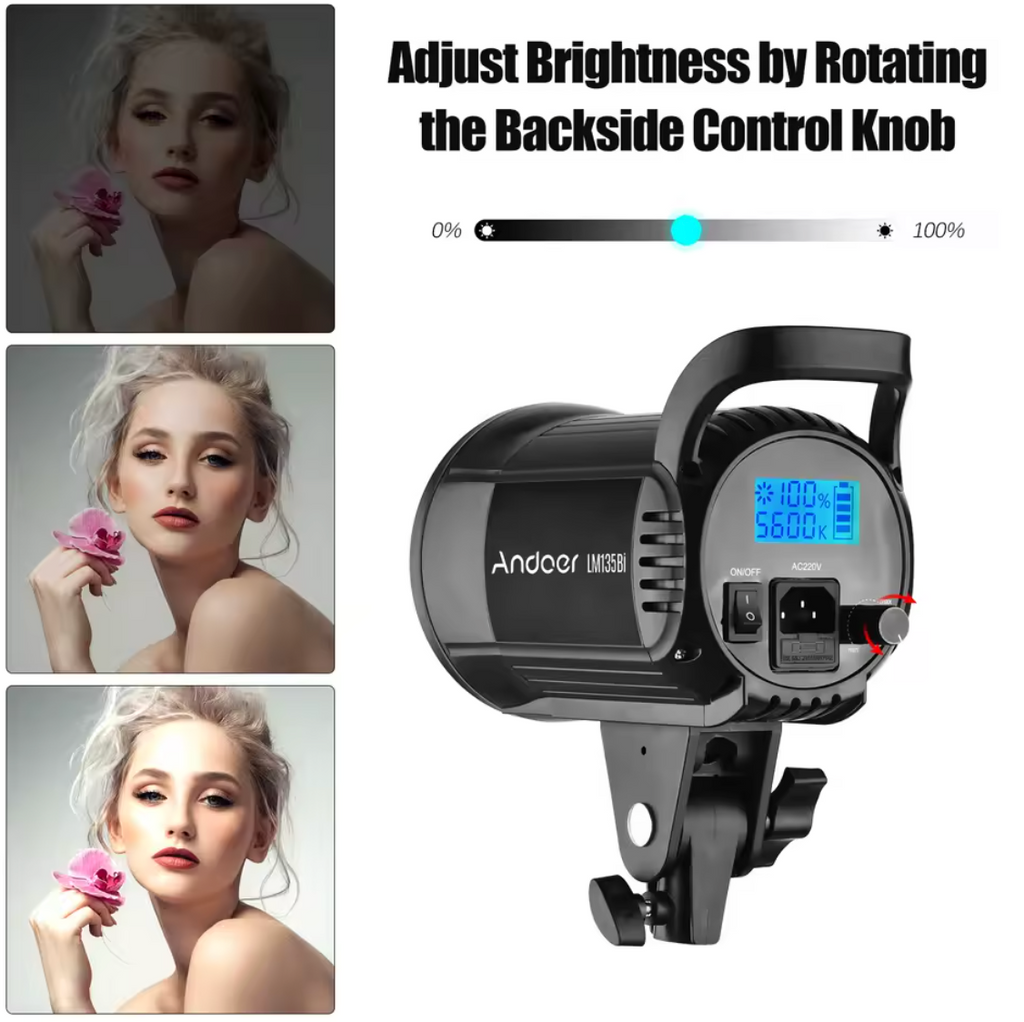 Andoer LM135Bi Fotografie Füllicht LED Stuidolicht Tragbar 135W 2800-5600K