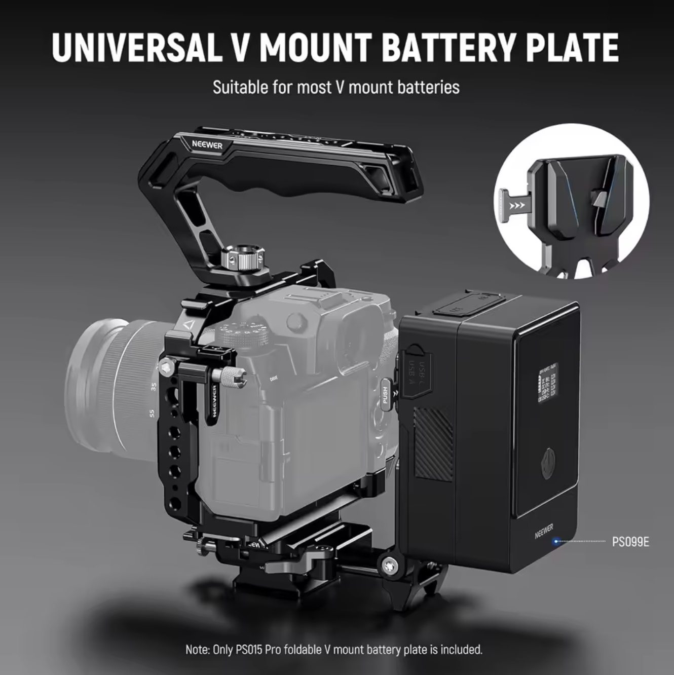 NEEWER V-Mount Batterieplatte Kamera Schnellwechsel Grundplatte Faltbar