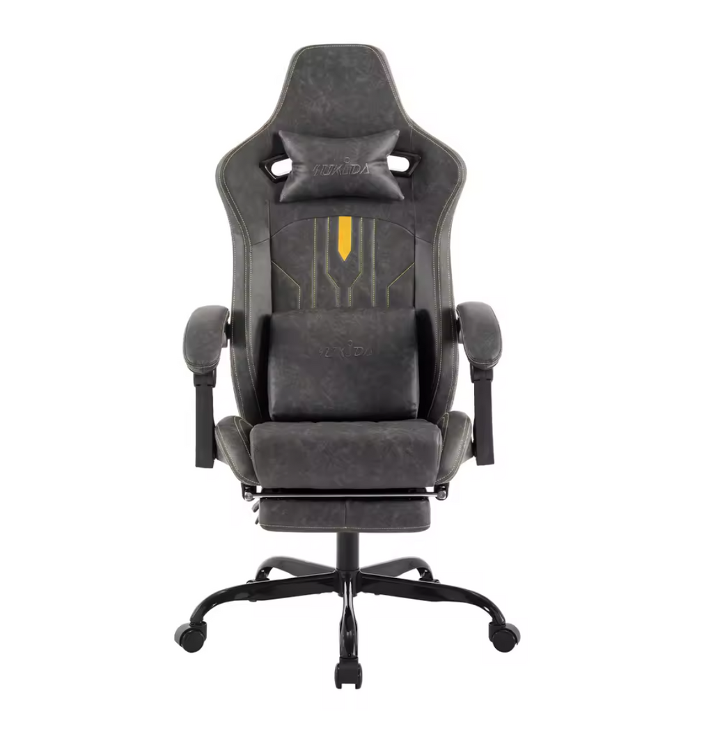 Gamingstuhl Bürostuhl Schreibtischstuhl mit Fußstütze Lederimitat Ergonomisch