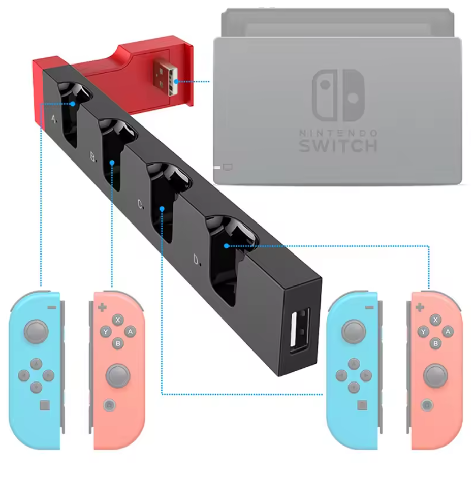 4in1 Joy-Con Ladestation für  Nintendo Switch Ladedock Controller Ladegerät