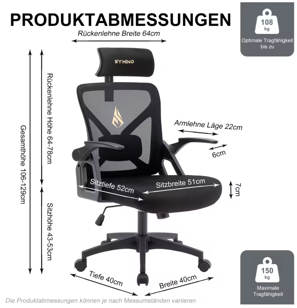 Bürostuhl Schreibtischstuhl Gamingstuhl mit Lendenkissen Lederimitat Ergonomisch