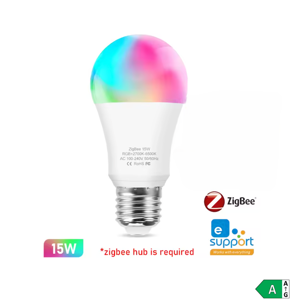Smart LED Glühbirne RGB Bulb WiFi E27 E14 GU10 App für  Zigbee Alexa und Google