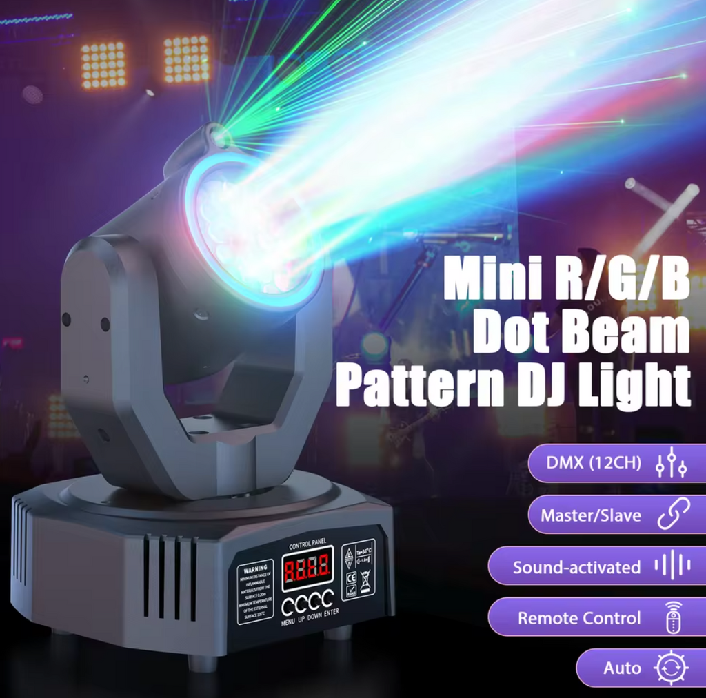 UKing Mini 30W Rotierendes Bühnenlicht RGB Disco Licht Partylicht Stroboskop