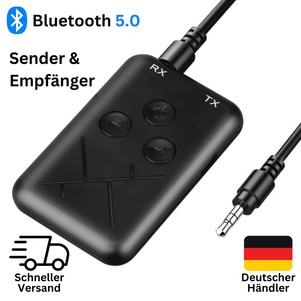 Bluetooth 5.0 Transmitter Empfänger Sender 2in1 Aux Audio Adapter TV Kopfhörer