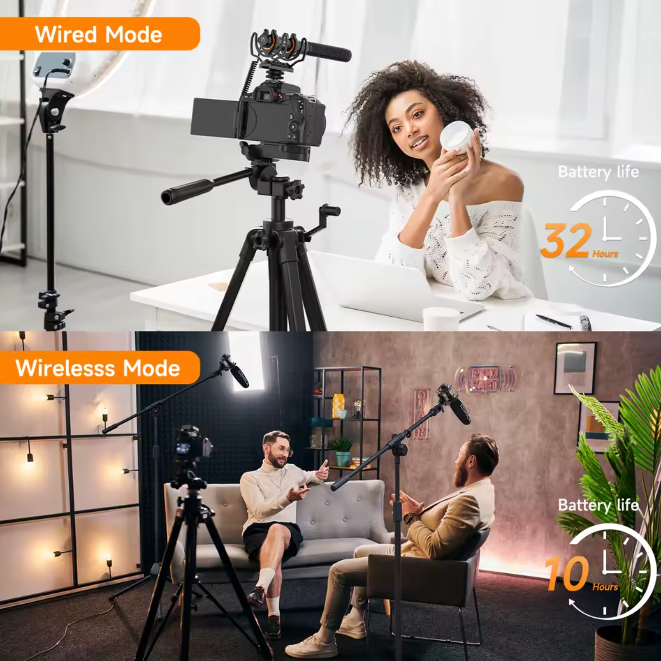 COMICA VM40 2,4G Kameramikrofon Kardioid Shotgun Microphone Richtrohrmikrofon