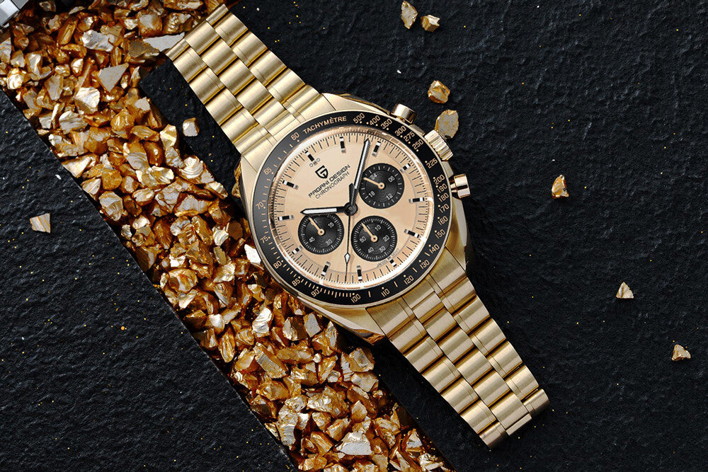 Pagani Desgin PD-1701 Moonwatch Herren Uhr Saphirglas Seiko VK63 Chronometer