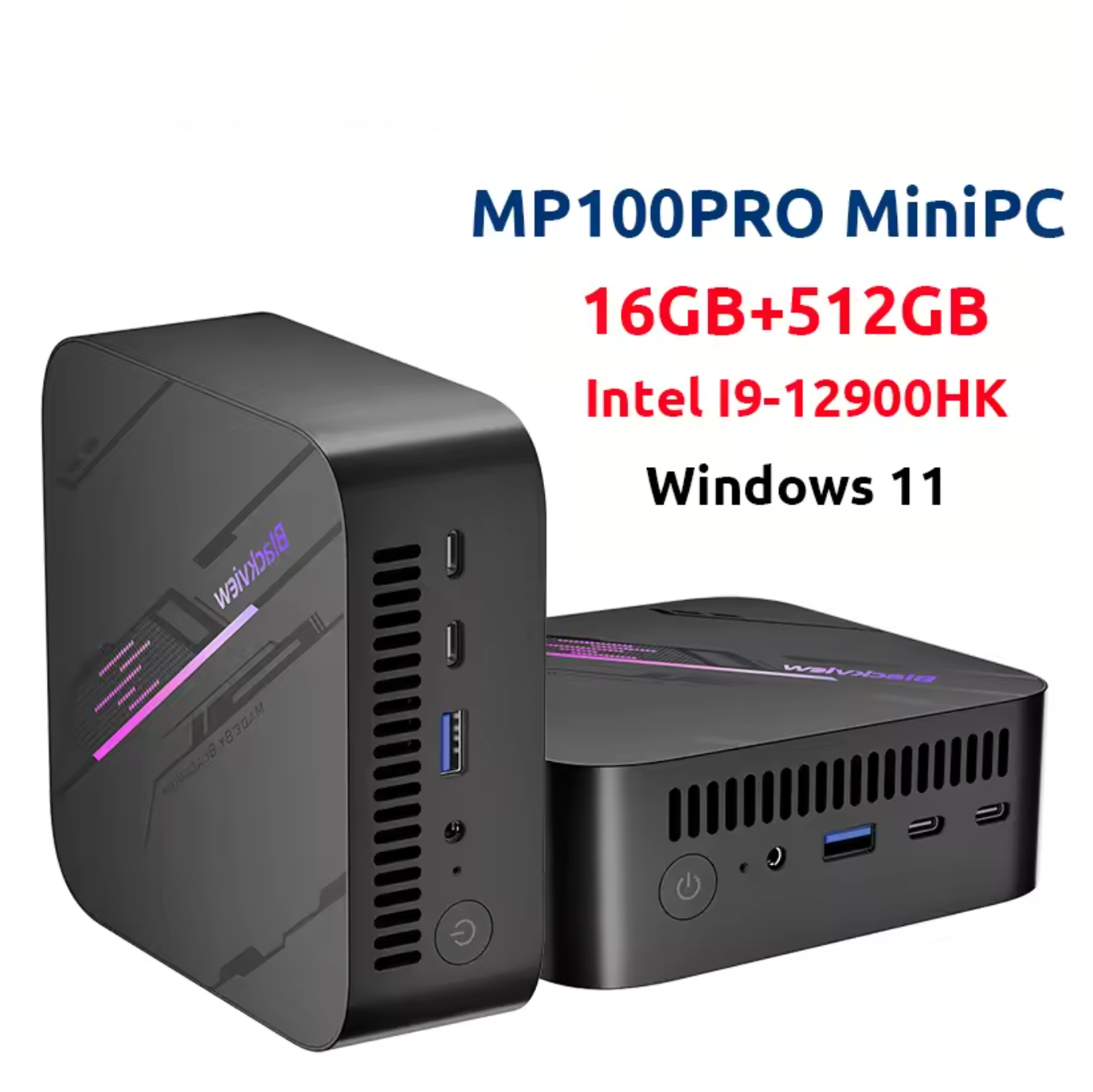 Blackview MP100 Pro Mini PC Intel  i5-12450 4,4 GHz 16GB DDR5 512GB PCIe 4.0 SSD