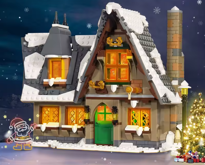 Mould King 16049 Weihnachtshaus Weihnachtshütte Bausatz 766 Teile Neu OVP