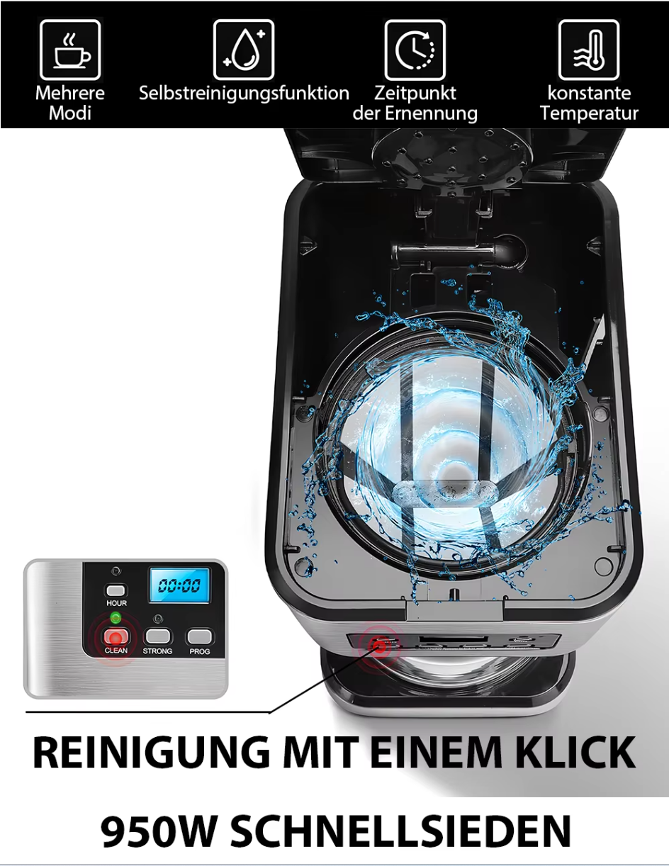 Kaffeemaschine Espresso Maschine Kaffee Maschine Kaffeepulver selbstreinigend