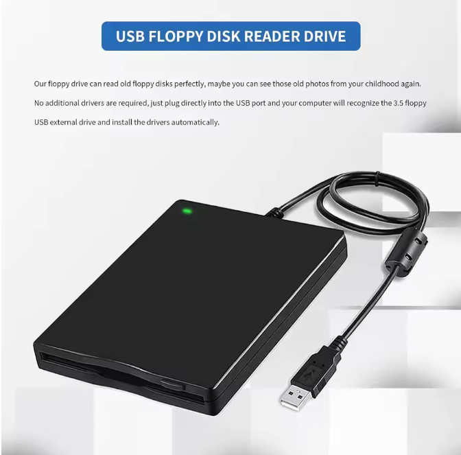 USB Diskettenlaufwerk externes Disketten Laufwerk 3.5 Zoll Disketten 1,44Mb