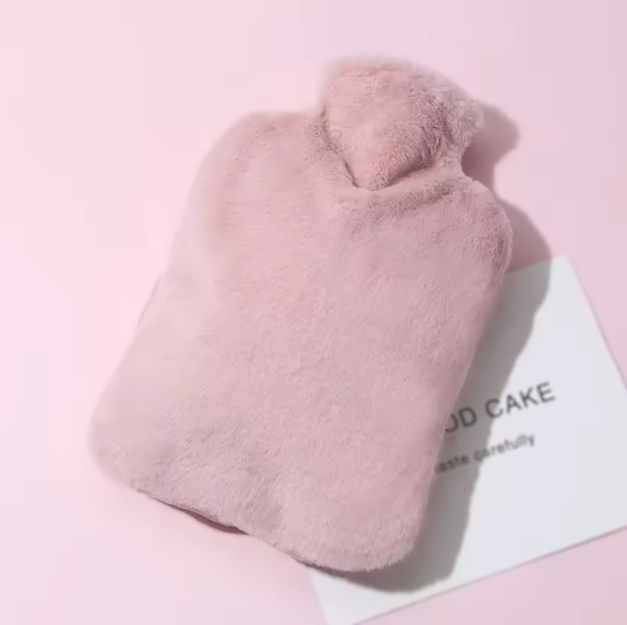 Wärmflasche mit Strickbezug Auslaufsichere Bettflasche 2L Flauschig