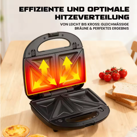 3-in-1 Sandwichmaker Sandwich Toaster Panini Grill Waffeleisen XXL 800 W