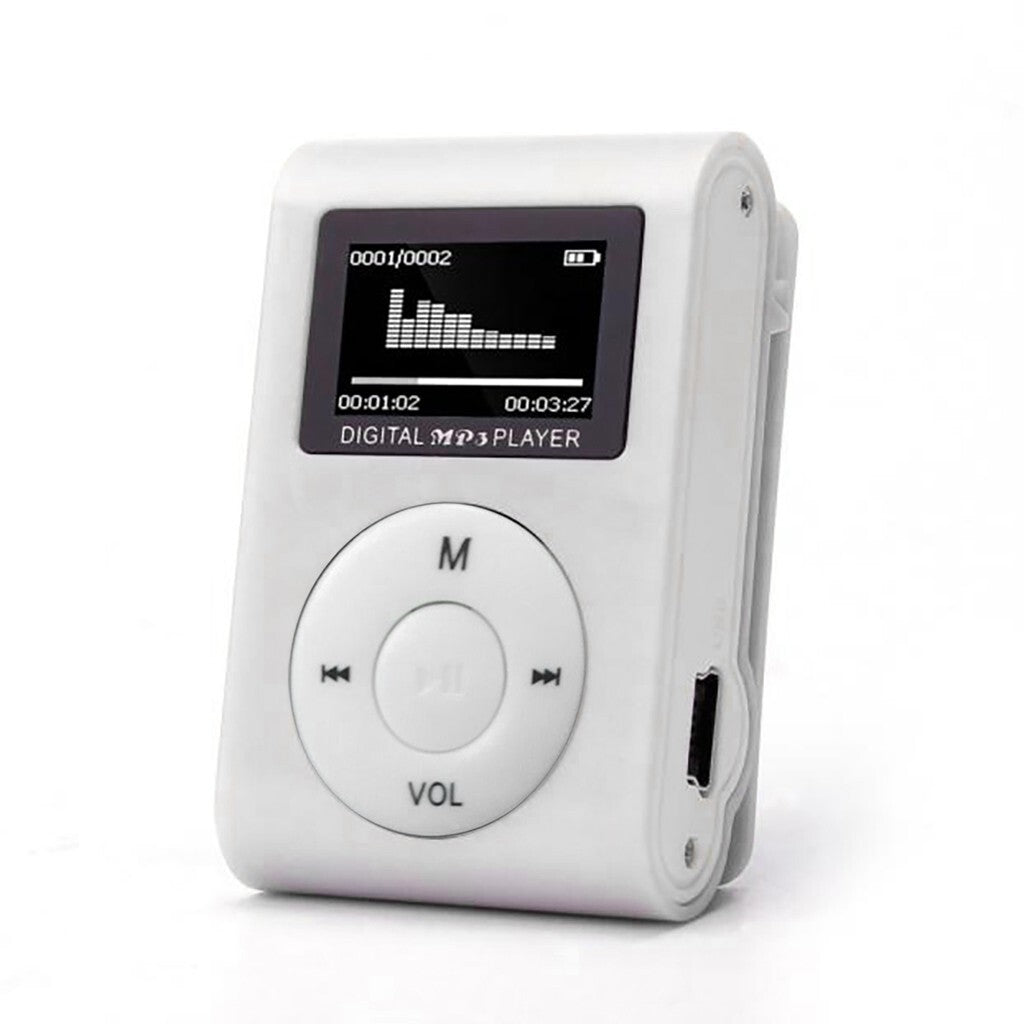 Mini Mp3 Player Display Clip Aluminium LCD Micro SD bis 32GB