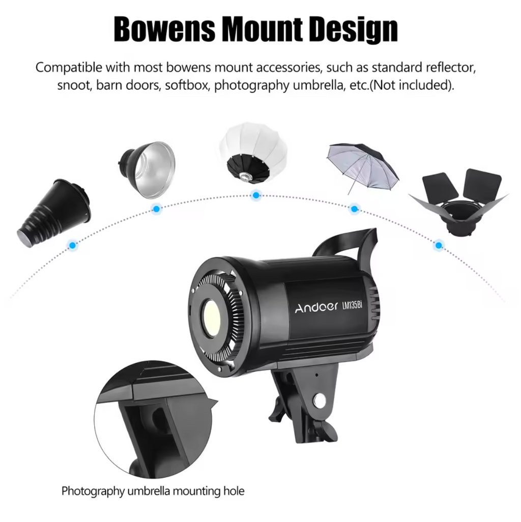 Andoer LM135Bi Fotografie Füllicht LED Stuidolicht Tragbar 135W 2800-5600K