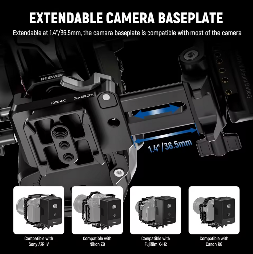 NEEWER V-Mount Batterieplatte Kamera Schnellwechsel Grundplatte Faltbar