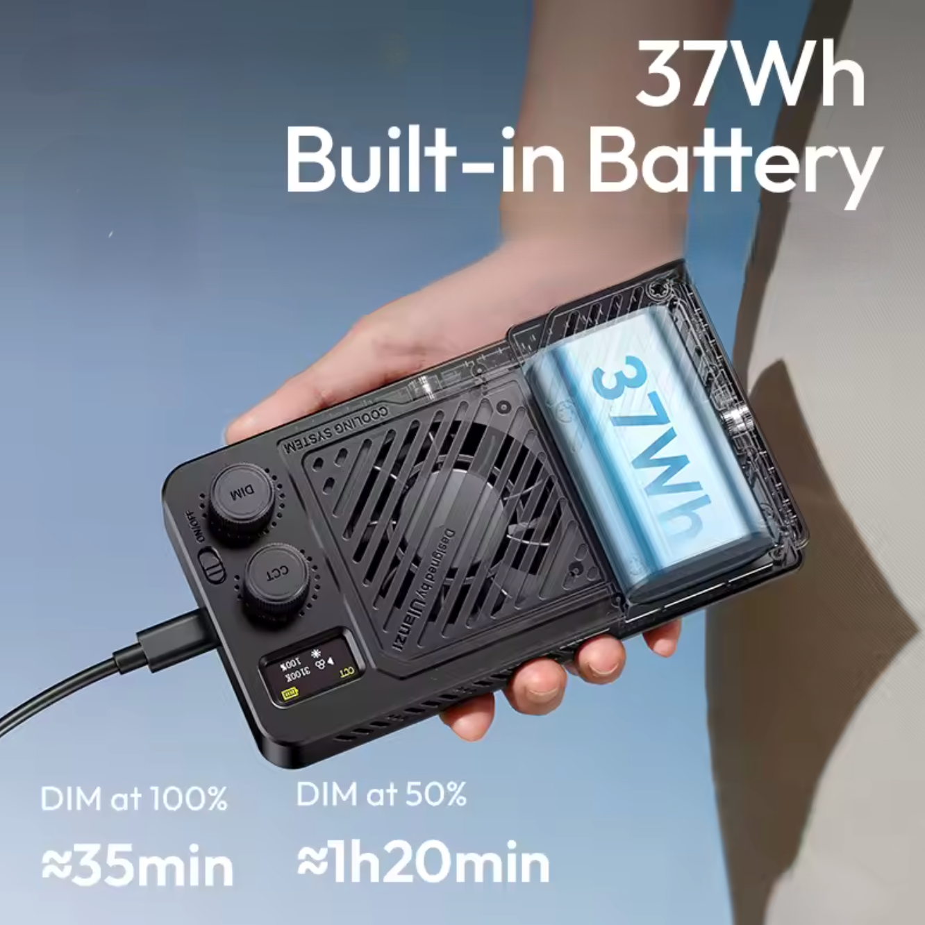 Ulanzi P40 Bi/RGB 40W tragbare Videoleuchte 14000 Lux 2700–6500K Kameraleuchte