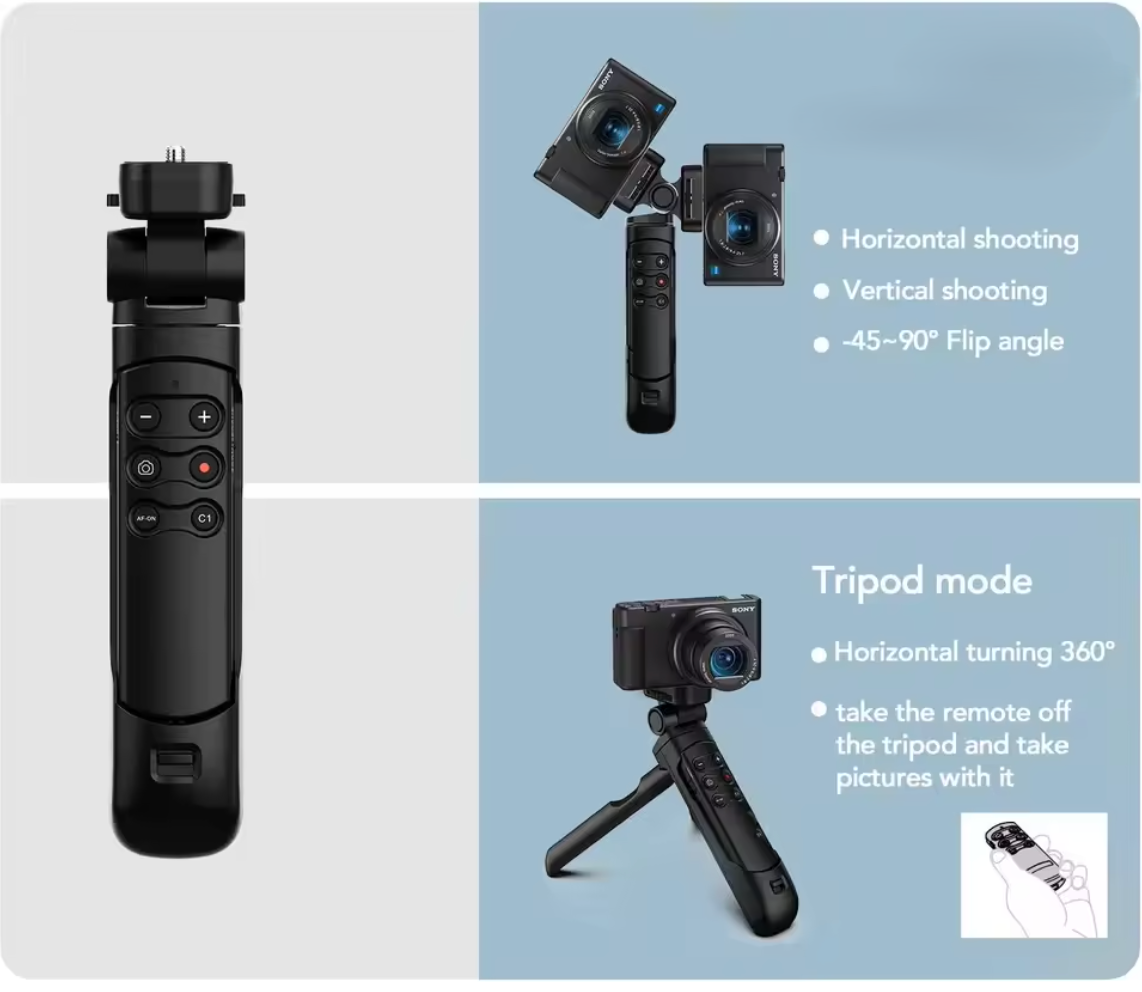 Wireless Grip Stativ für Sony a6700 a7RV a7IV ZV-1 ZV-E10 a7C Vloggingstativ