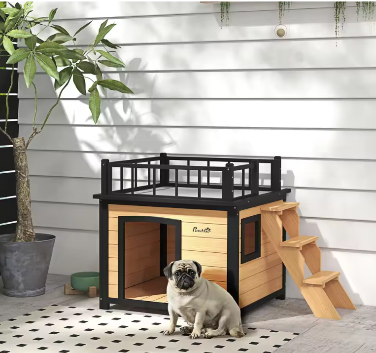 Hundehütte Wasserfest Holzhütte aus Massivholz Hunde Haus Outdoor Wetterfest