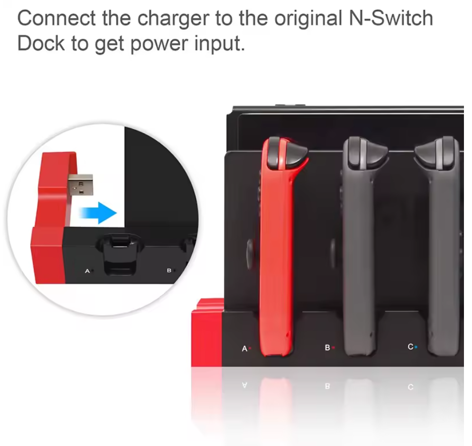 4in1 Joy-Con Ladestation für  Nintendo Switch Ladedock Controller Ladegerät