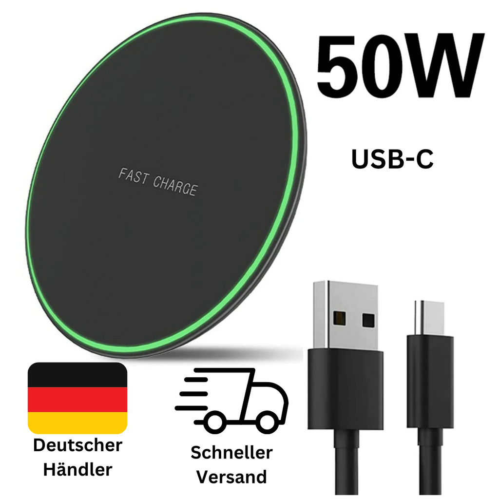 50W Wireless Fast Charger Ladegerät Pad Für Samsung Apple iPhone Android