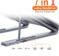 Aluminium 7-in-1 Laptop Ständer HUB mit SD/TF, USB, HDMI, PD100W, USB-C