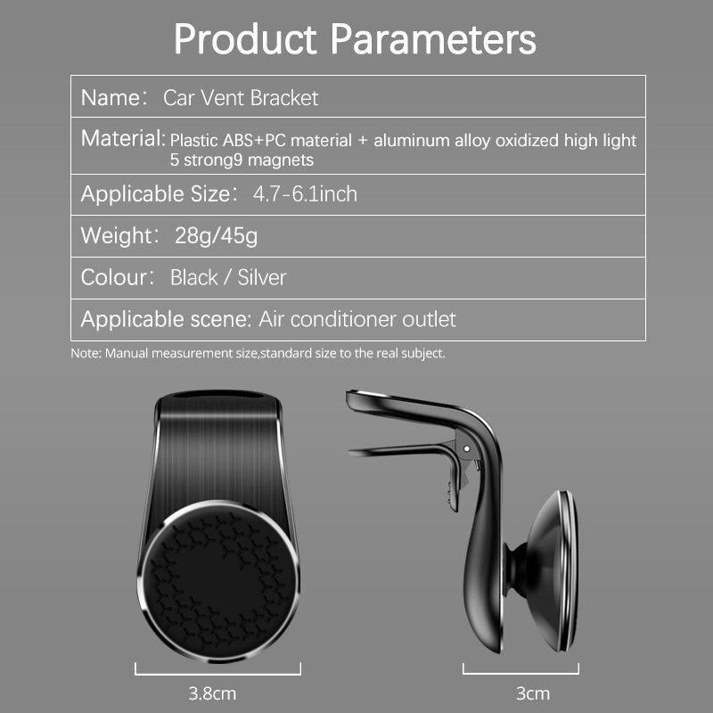 Auto Handyhalterung Magnet Smartphone Lüftungsgitter KFZ Halter Universal ALU