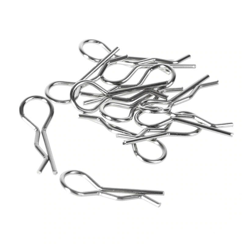 Karosserie Klammern Clips 25 mm silber für RC Car 1:8 / 1:10 10 Stk Modellbau