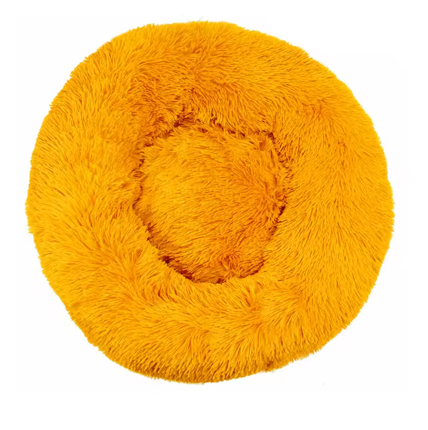 Hundebett Kuschelbett Haustierbett Hundekorb Plüsch Donut Kissen waschbar