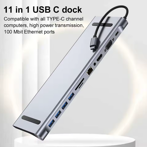 11 in 1 Dockingstation USB Hub Typ C  HDMI 4K Adapterdock für MacBook Laptop
