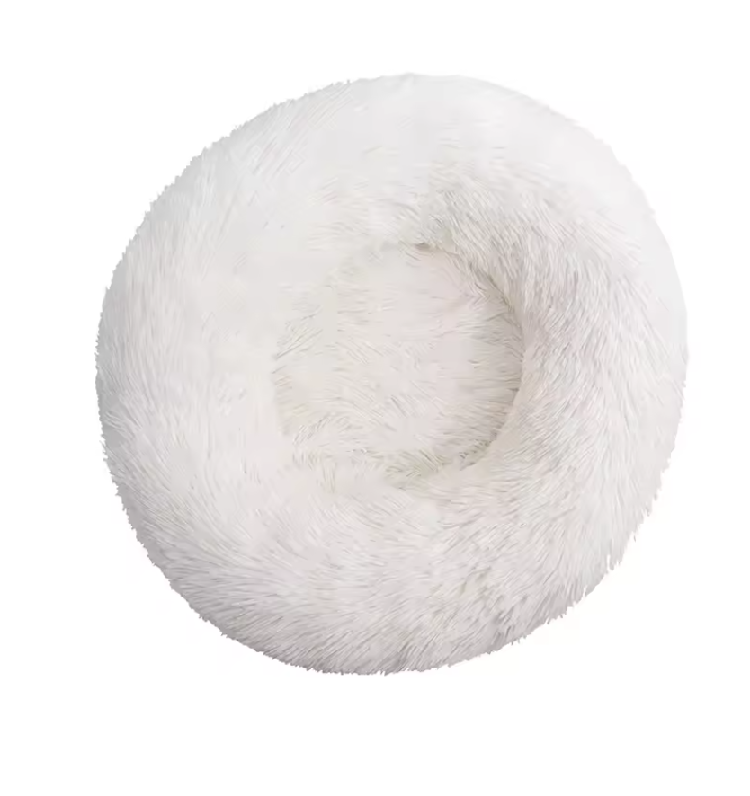 Hundebett Kuschelbett Haustierbett Hundekorb Plüsch Donut Kissen waschbar