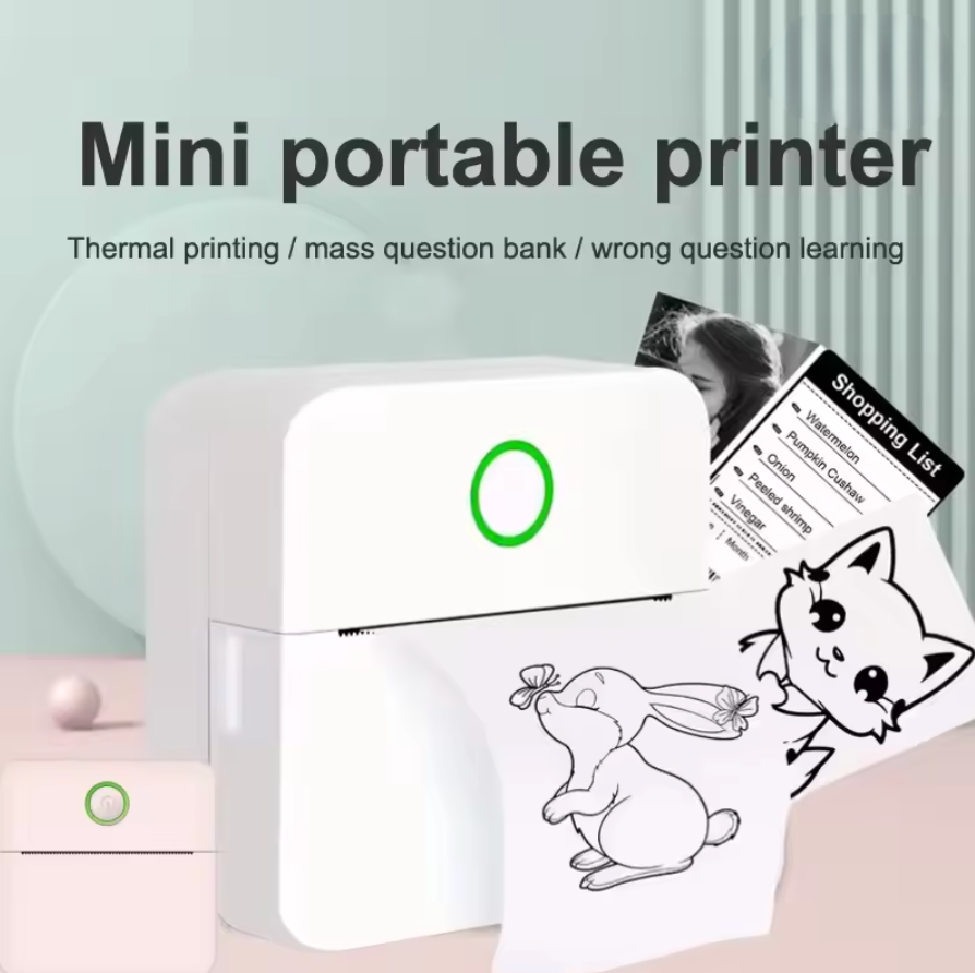 Mini Drucker Handy Bluetooth Fotodrucker Sticker Drucker Thermodrucker