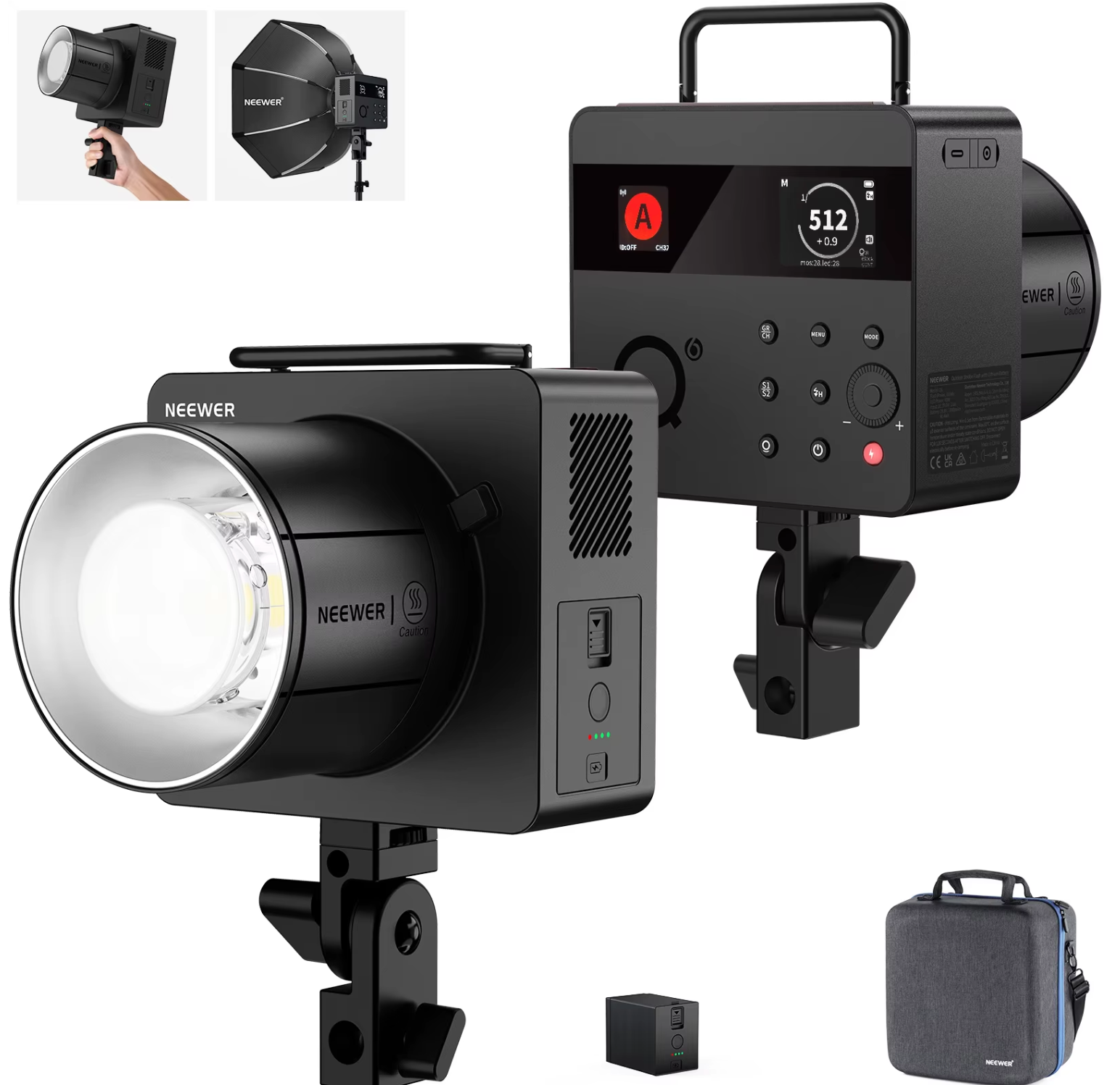 NEEWER Q6 600 Ws 2,4 G TTL Outdoor Blitzgerät Studioblitz mit App-Steuerung