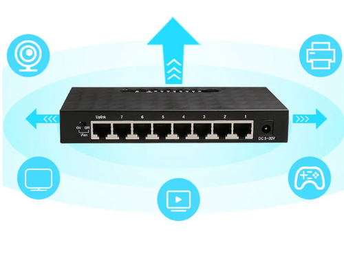 8 Port Netzwerk LAN Verteiler Switch Gigabit 1000Mbs Netzwerkgerät RJ45 Ethernet