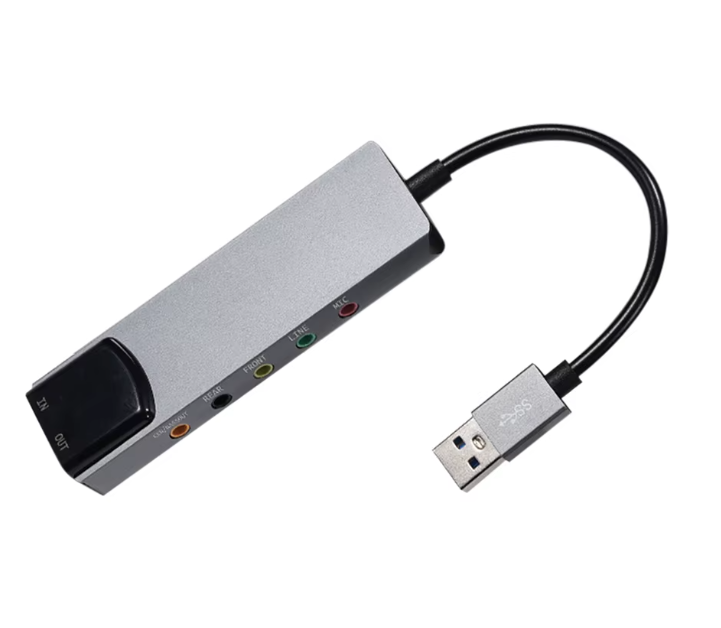 USB Soundkarte extern 6-in-1 | 5.1 / 7.1 Audio Adapter Anschluss