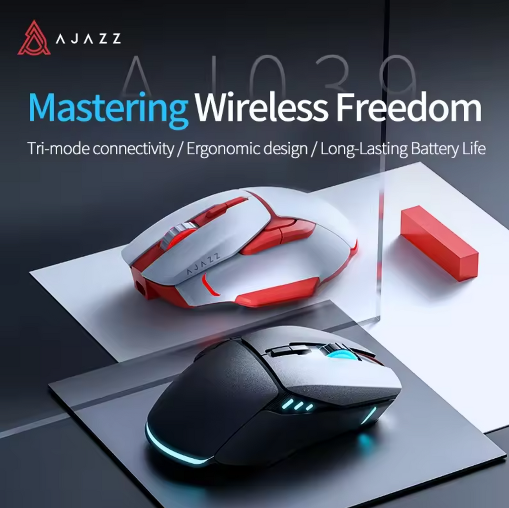 Ajazz AJ039 RGB Maus Tri-Mode USB 2,4Ghz Bluetooth 7200 DPI Gaming Maus